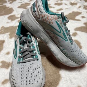 Brooks Glycerin 20 running shoes size 7.5 grey/green/orange